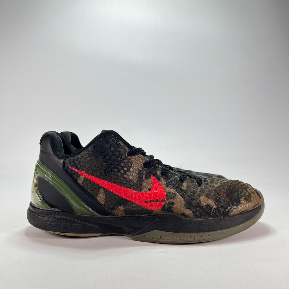 Nike Kobe 6 Protro Italian Camo Black Green Brown Basketball Shoes Men's Size 10